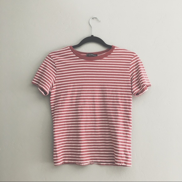 Brandy Melville Tops - Brandy Melville Red And White Striped Tee